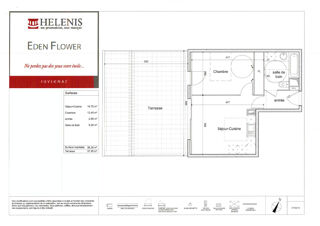  Appartement  vendre 2 pices 39 m