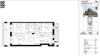  Appartement � vendre 3 pi�ces 64 m�