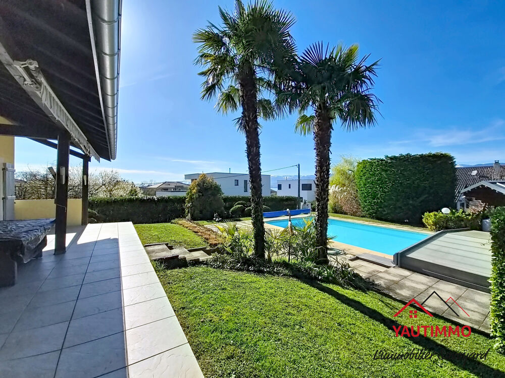 Maison familiale 5 chambres avec piscine et terrain arboré à Messery, proche lac Léman