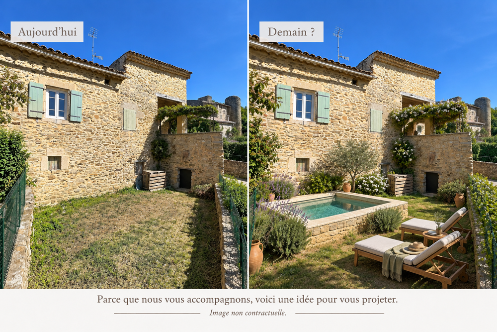 Vente Maison Maison de village de caractère du XVIIIe siècle entièrement rénovée avec jardin. St andre d olerargues