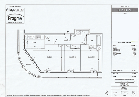  Appartement � louer 3 pi�ces 61 m�