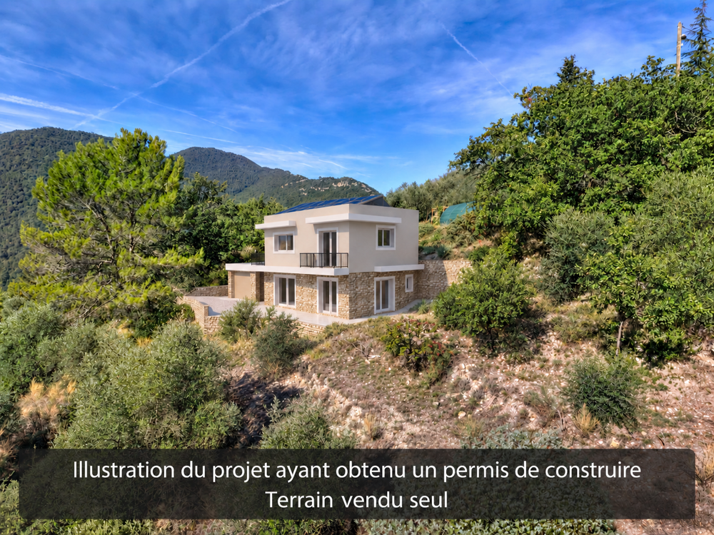 Vente Terrain Pierrefeu   Terrain de 1 562 m2 exposé sud avec permis de construire accordé Pierrefeu