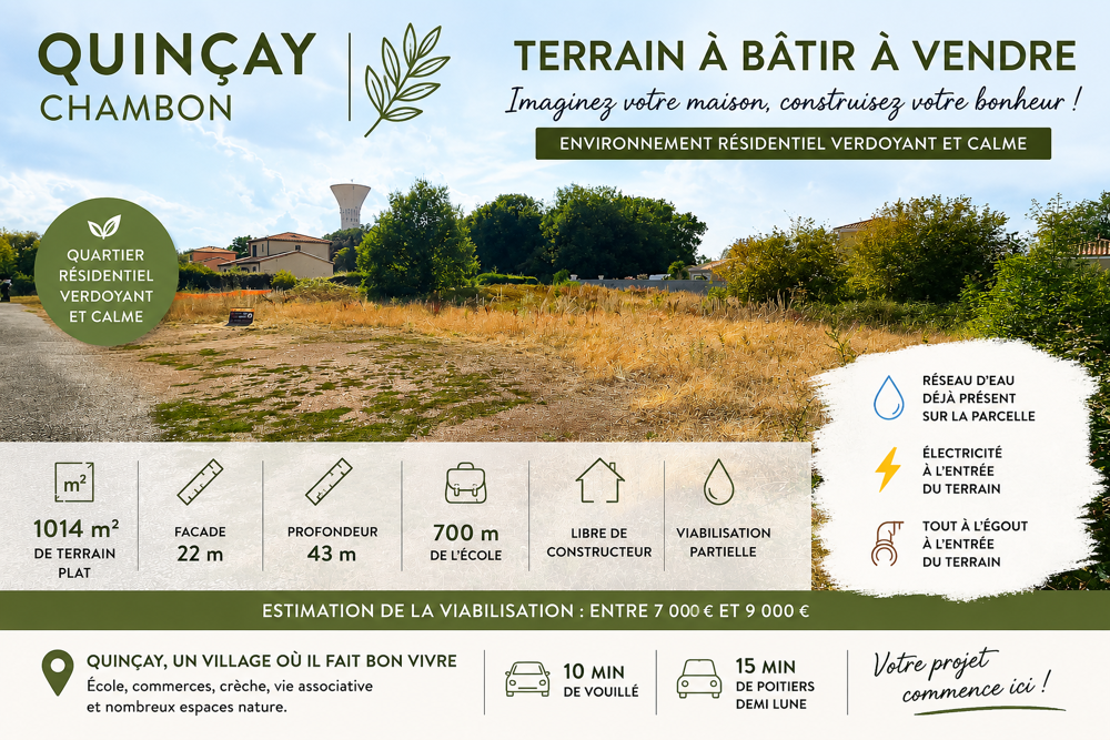 Vente Terrain QUINÇAY   CHAMBON | TERRAIN À BÂTIR Quincay