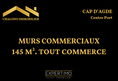 DEPT 34 - LE CAP D'AGDE, CENTRE PORT. MURS COMMERCIAUX, 145 M2 . BAR / RESTAURANT, AUTRES COMMERCES 399000 34300 Le cap d agde