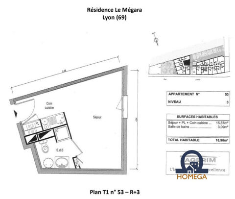  Appartement à vendre 1 pièce 19 m²