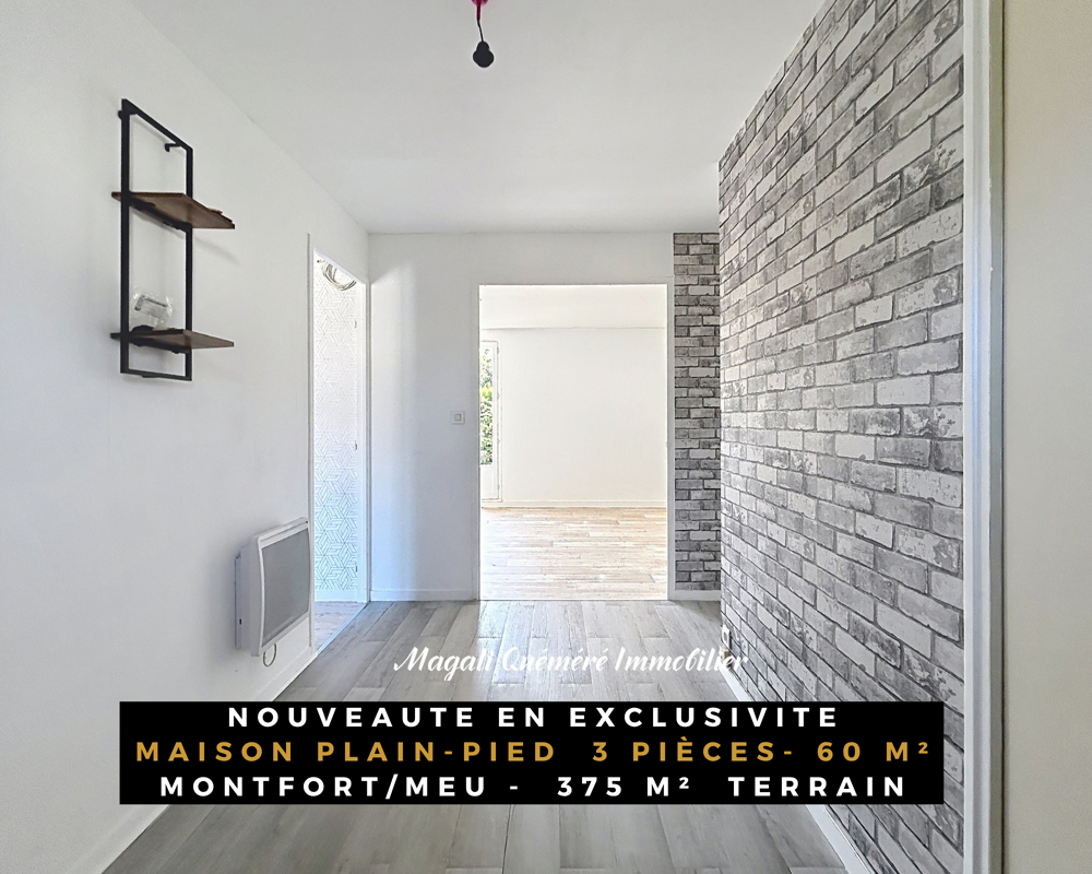 Vente Maison Nouveauté en exclusivité ! Maison plain-pied 2 chambres sans vis à vis. Montfort sur meu