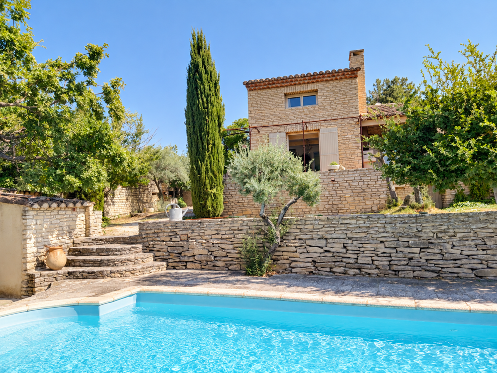 Vente Remise/Grange Viager occupé - Gordes Provence - Villa piscine plein sud Gordes