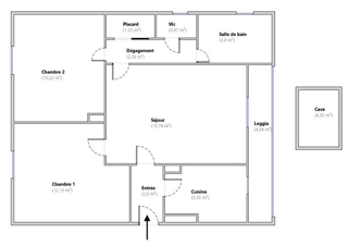  Appartement � vendre 3 pi�ces 56 m�