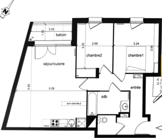  Appartement à vendre 3 pièces 68 m²