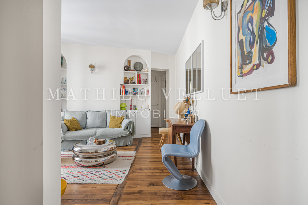 Vente Appartement Paris 18ème - Custine / bas Montmartre, T3 lumineux et rénové de 62,40 m2 Carrez, ascenseur, calme sur cour Paris 18