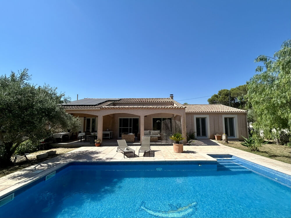 Villa de plain-pied rénovée avec piscine, jardin de 1 200 m2 Proche Sommières