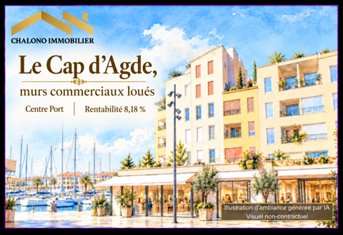 DEPT 34 - LE CAP D'AGDE. MURS COMMERCIAUX LOU&Eacute;S 488900 34300 Le cap d agde