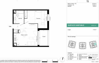  Appartement à vendre 2 pièces 45 m²