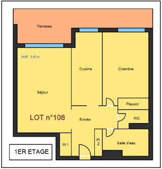  Appartement � vendre 2 pi�ces 57 m�