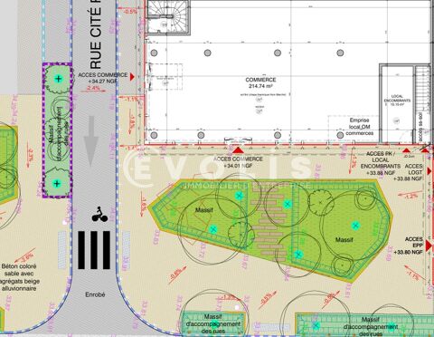   Locaux commerciaux - A VENDRE - 214 m² non divisibles 