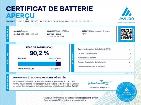 Peugeot 308 PHEV 180 e-EAT8 Active Pack 2022 occasion ST APPOLINAIRE 21850