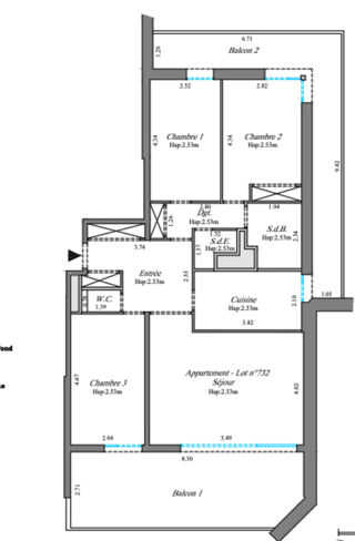 Vente Appartement Appartement T4 de 86,20m2 avec 2 balcons Courbevoie