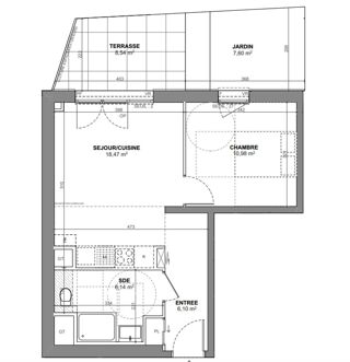 Vente Appartement Châtenay-Malabry – 2 pièces avec terrasse Châtenay-malabry