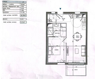  Appartement � vendre 2 pi�ces 45 m�