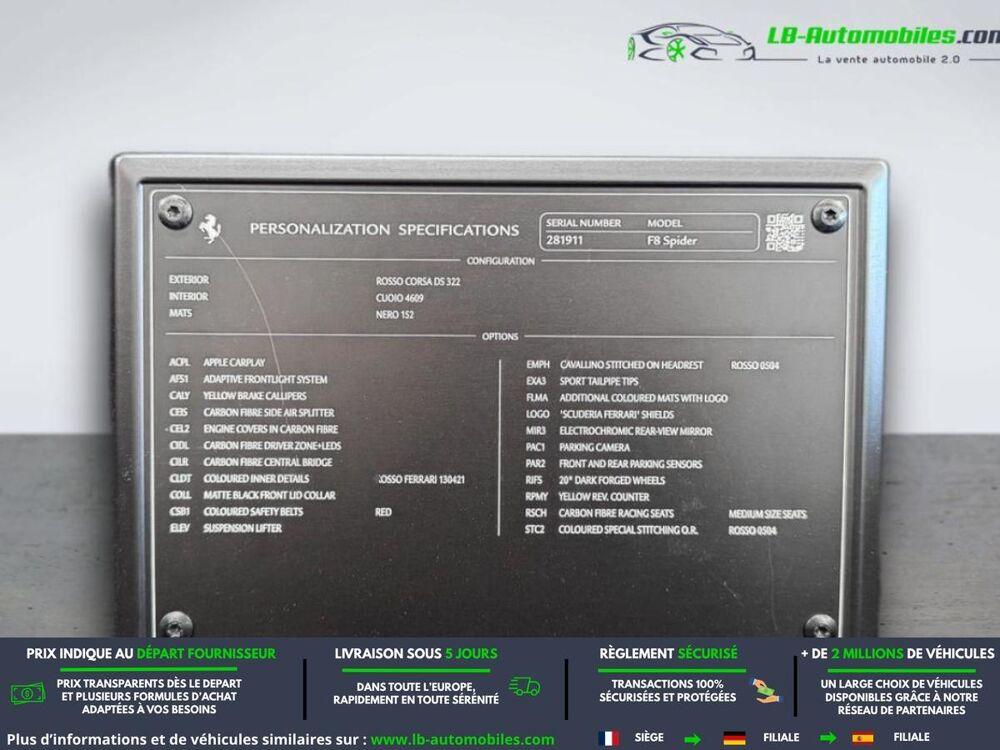 F8 Spider 3.9 V8 BiTurbo 720ch 2022 occasion 31850 Beaupuy