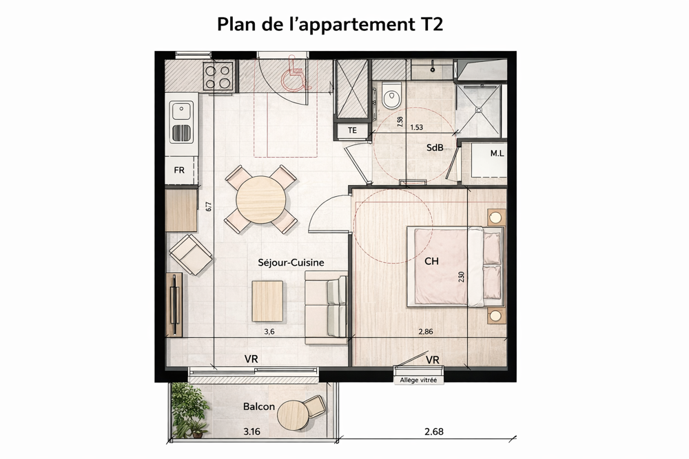 Vente Appartement Vends appartement T2 dans résidence Neuve Clermont ferrand