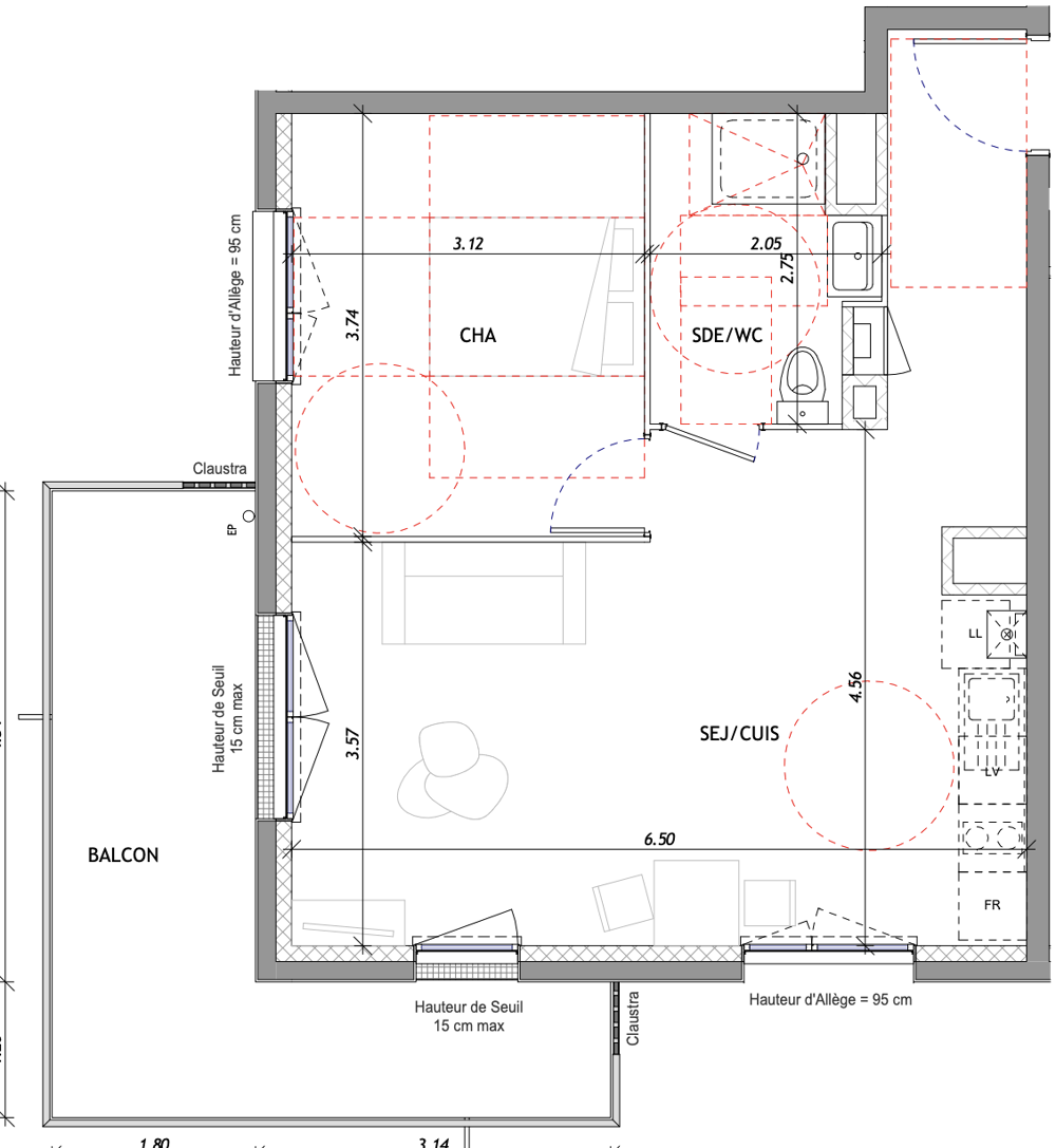 Charmant Appartement 2 Pièces 46,86 m2 Exposition Sud Ouest, Vue Jardin,