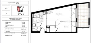  Appartement � vendre 2 pi�ces 41 m�