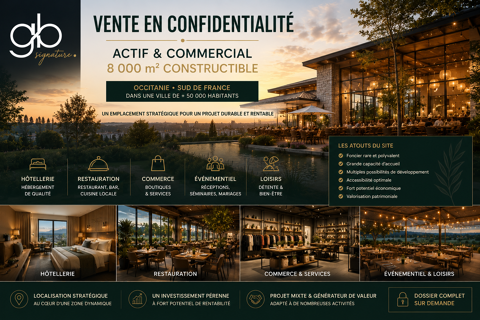   ACTIF IMMOBILIER ET COMMERCIAL   8 000 M2 CONSTRUCTIBLES   OCCITANIE   SUD DE LA FRANCE   MURS ET FONDS DE COM 