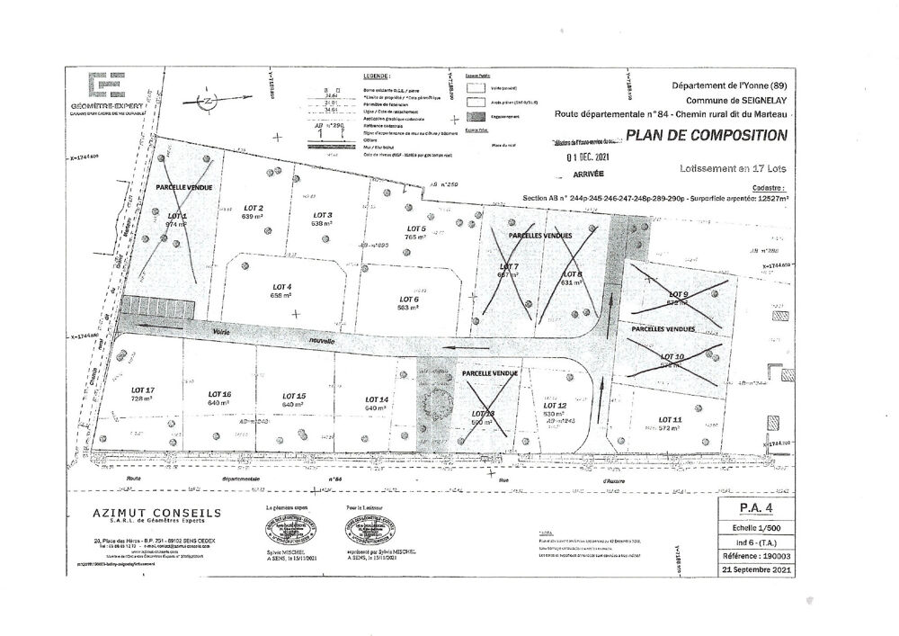 Vente Terrain Terrain à bâtir de 572 m2 Seignelay