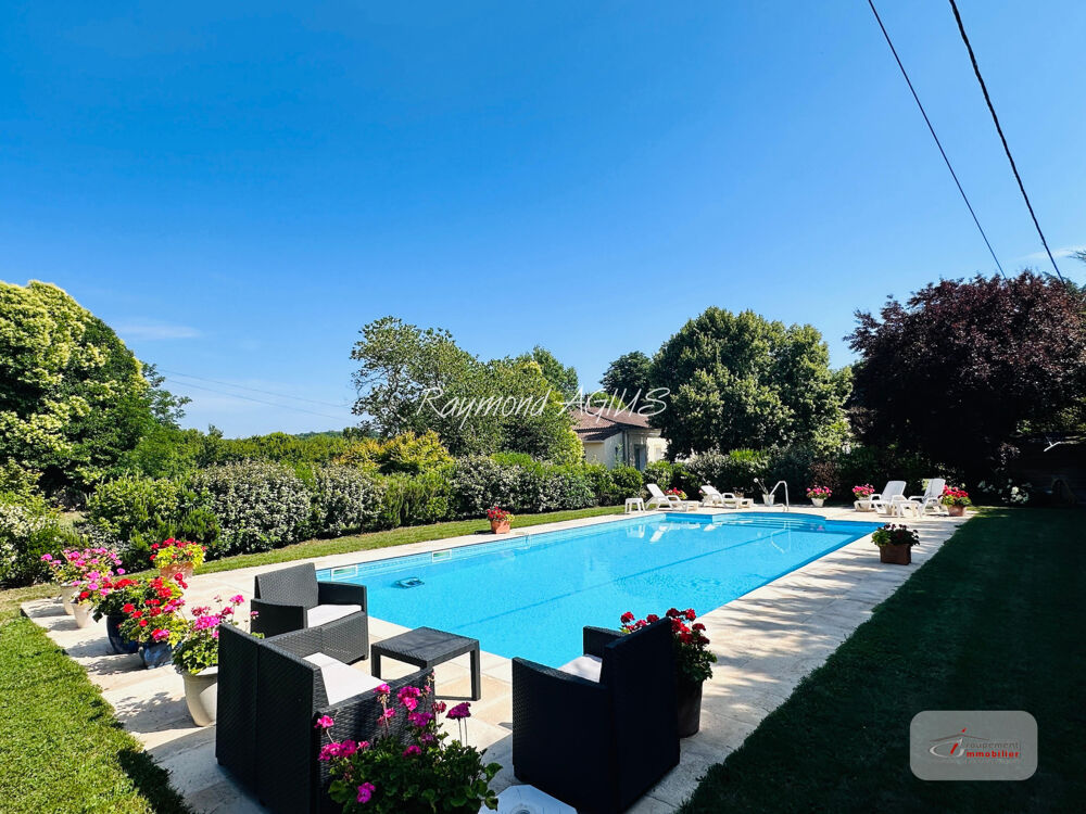 Superbe propriété au bord de la rivière avec maison d'amis, piscine et vue panoramique sur la Dordogne