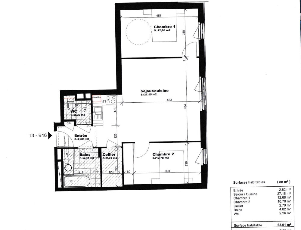 Appartement 3 pièces 63 m² · à Bonneville · 63 m² · 229 000 €