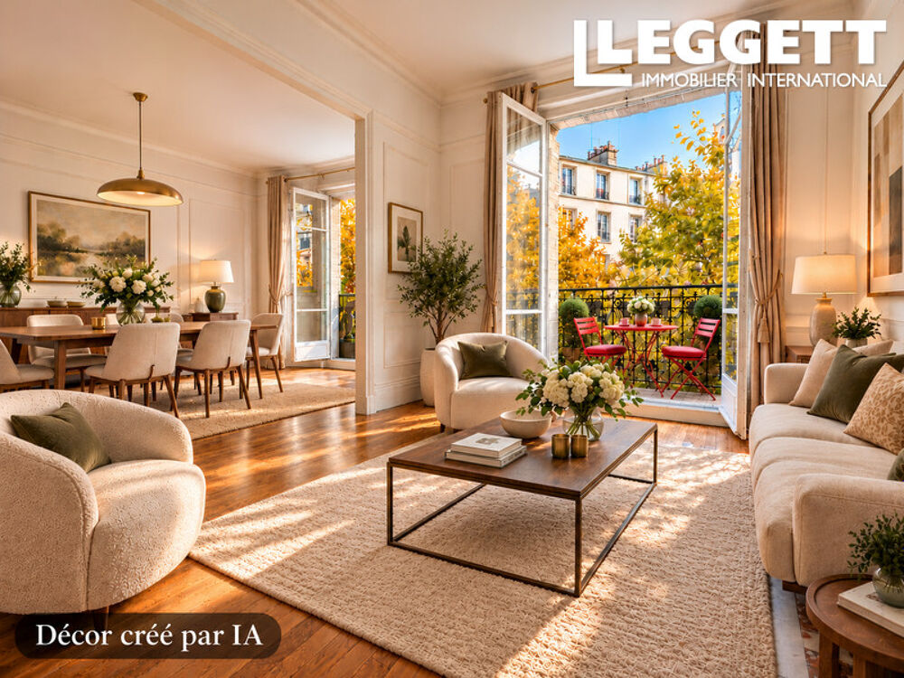 Vente Appartement PARIS 15e, Grenelle, Appartement lumineux de 73 M2, 4P (T4), balcon, Haussmann de charme ravalé avec ascenseur Paris 15