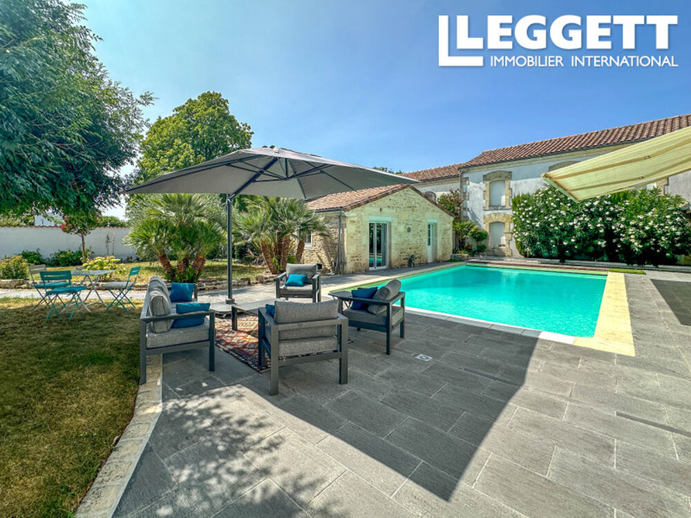Vente Maison Magnifique Charentaise & piscine ? Présentation impeccable. 3 chambres, studio, bureau . Proche Cognac. DPE B Migron
