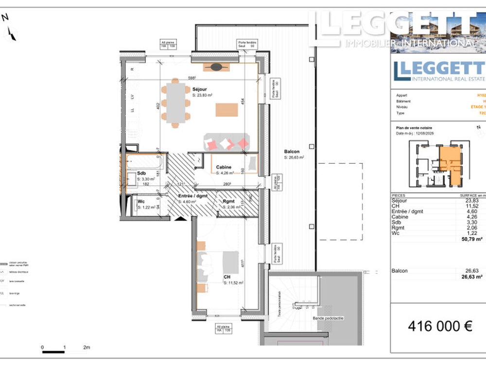 Vente Appartement Appartement  T2 cabine de 50.79m² avec grand balcon de 26.63m² a Morzine Morzine