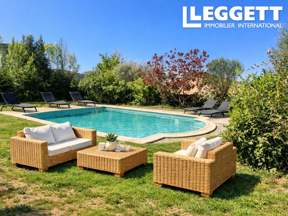 Maison de plain-pied avec piscine et jardin paysager à 15mn de Pézenas