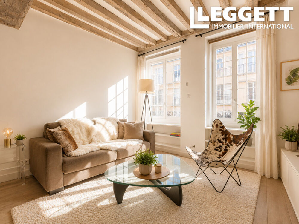 Vente Appartement Paris IV ? Île Saint-Louis ? Rue des Deux-Ponts ? Deux-pièces XVII? revisité par architecte, vendu meublé Paris 4