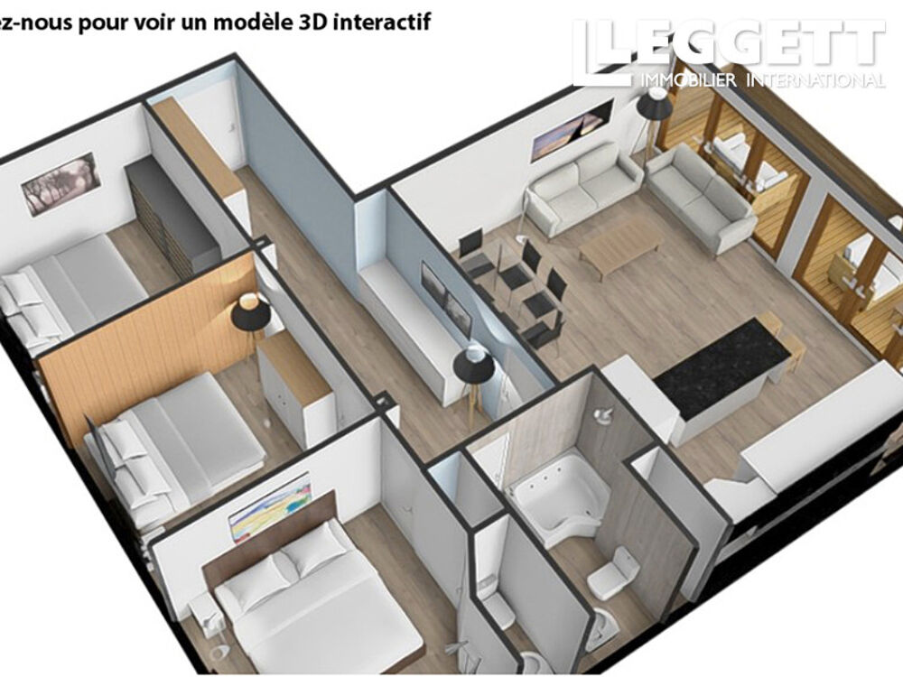 Spacieux appartement au 1er étage situé au c?ur des Gets, à proximité des commodités, y compris les télésièges