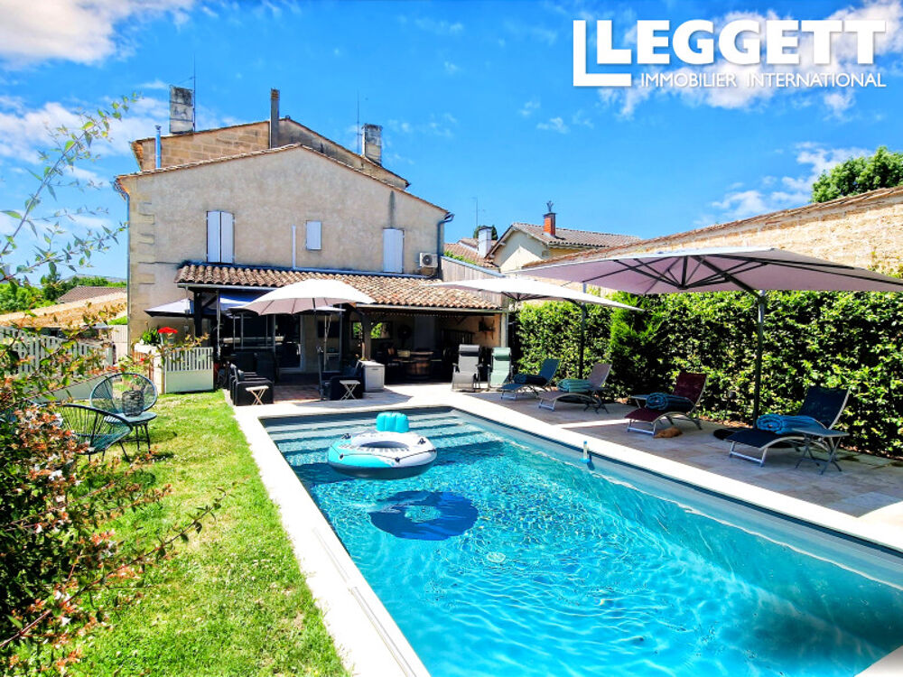 Vente Maison Grande Demeure en Pierre avec Piscine Chauffée, Cave & Garage ? Idéale Famille ou Chambres d?Hôtes Saint-seurin-sur-l'isle