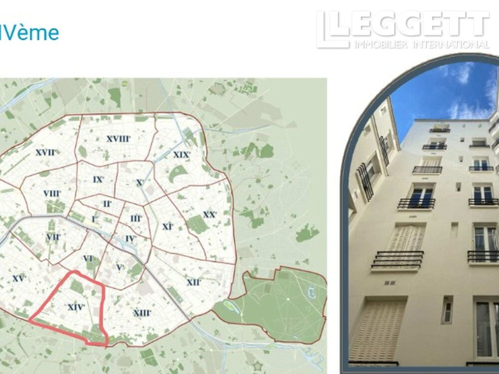 Vente Appartement 75014, Paris, appartement haut de gamme (T2 - 1 chambre) au 5e étage offrant 38m2 Paris 14
