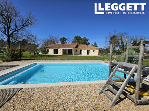 Maison de plain-pied avec garage indépendant, grand jardin et piscine chauffée. 425531 Marsac-sur-l'Isle (24430)
