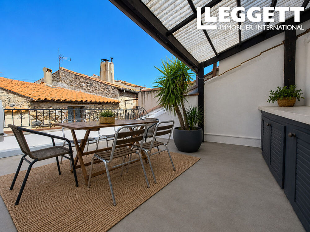 Maison en pierre rénovée du XIXe, 150 m², toit terrasse, 3 chambres, double salon, confort moderne