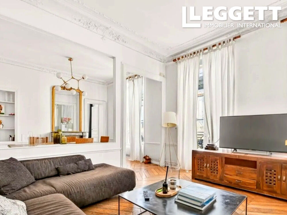 Vente Appartement 75004, ÎLE SAINT-LOUIS, un appartement élégant (4 pièces - 2 chambres) au 1er étage offrant 91,3 m² Paris 4