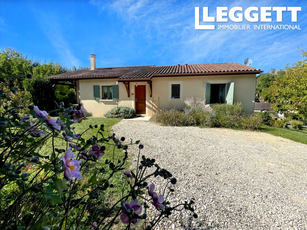 Maison de plain-pied avec 3 chambres, terrasse et vue dégagée, à proximité de Lalinde