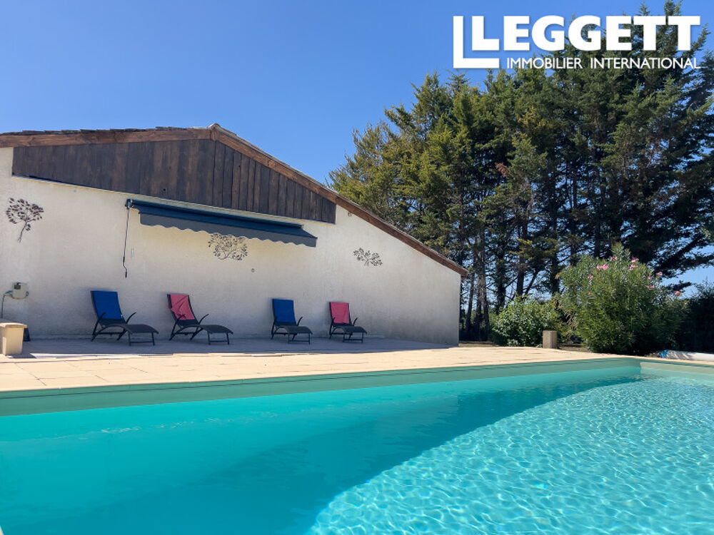 Vente Maison Près de Duras et Eymet ? maison en pierre, grand gîte indépendant, piscine, 1 ha et vues panoramiques Duras
