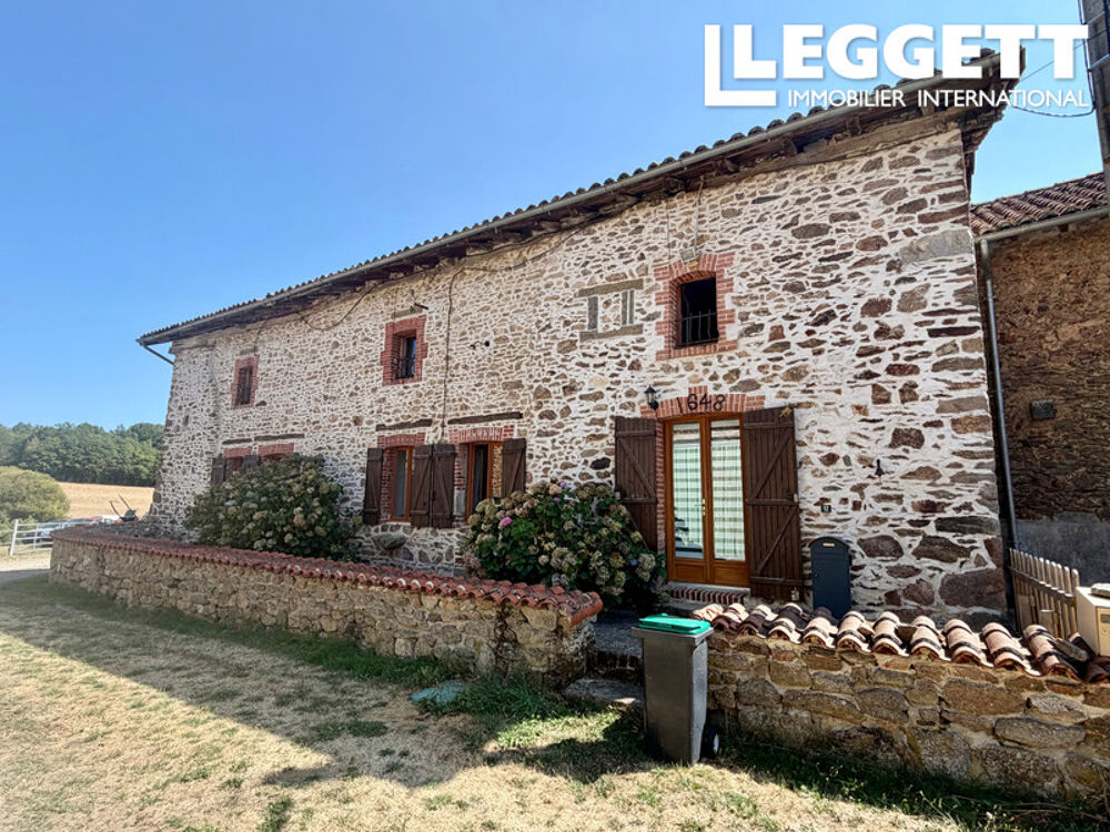 Maison en pierre de 4 chambres avec grand jardin, près de Rochechouart