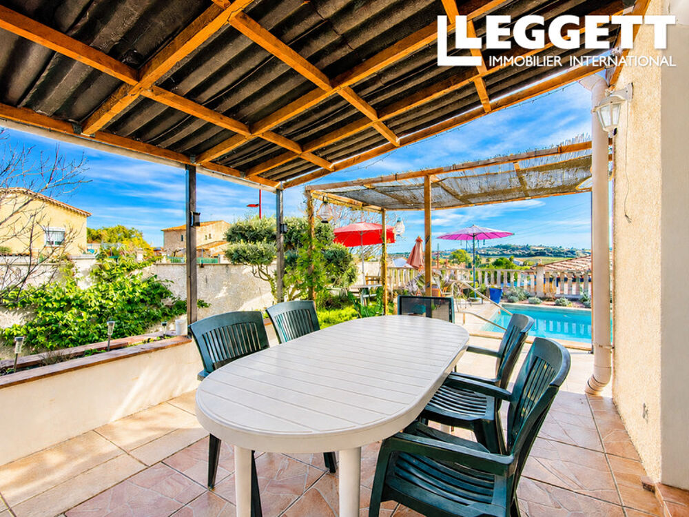 Vente Maison Villa de trois chambres avec piscine et jardin située dans le charmant village de Puissalicon Puissalicon