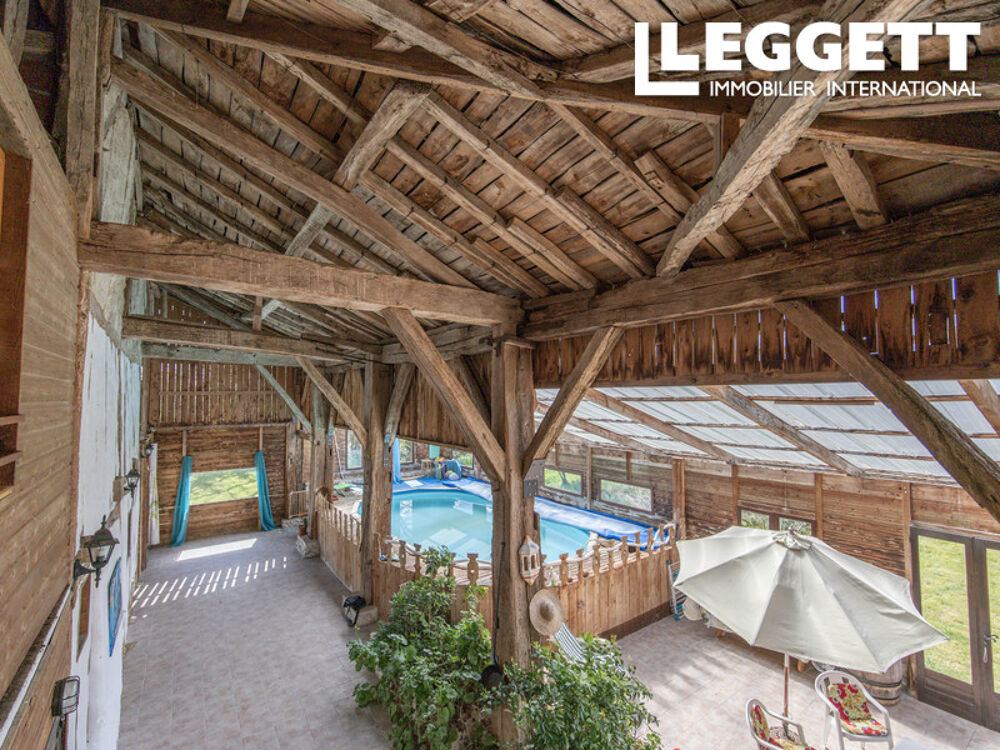 Vente Maison Charmante Bergerie Landaise avec piscine interieur à la campagne Lot et Garonnais Romestaing