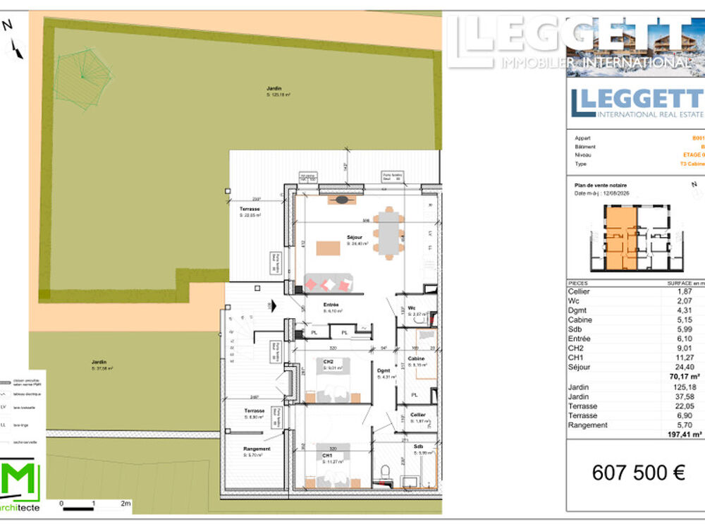 Vente Appartement Appartement  T3 cabine de 70m² avec grande terrasse de 29m² et jardin de 163m² a Morzine Morzine