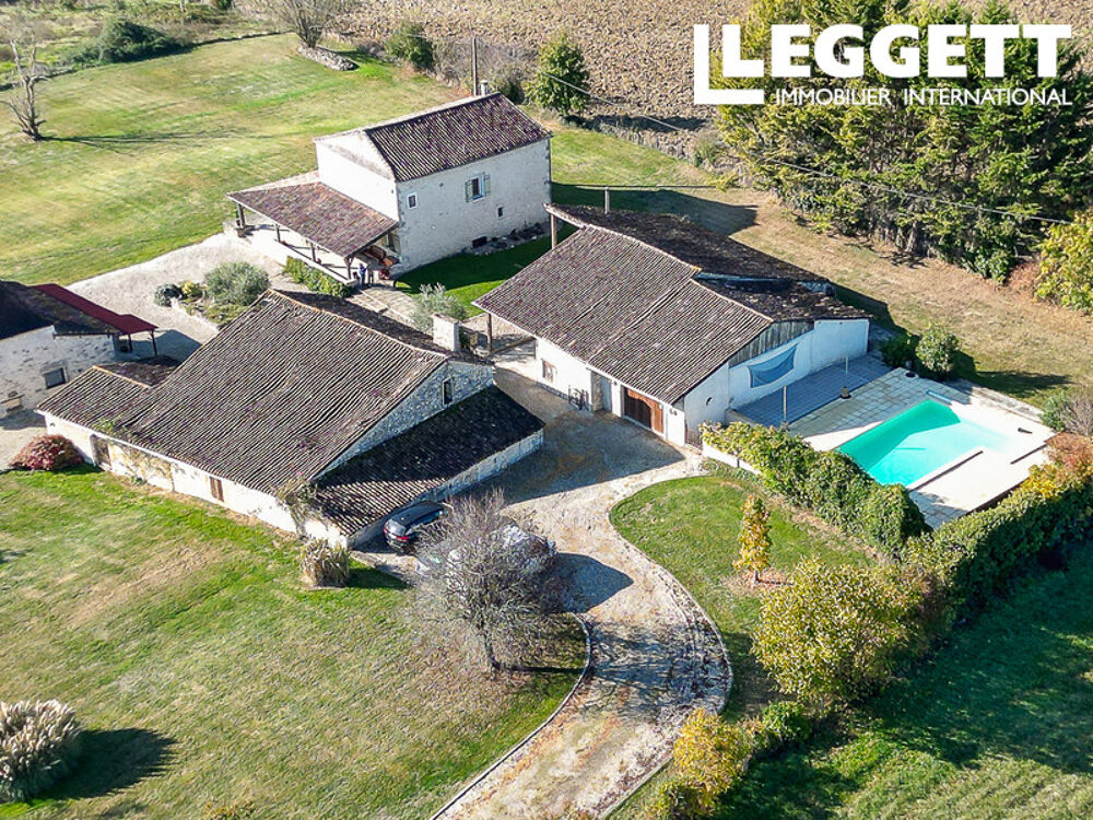 Vente Maison Près de Duras et Eymet ? maison en pierre, grand gîte indépendant, piscine, 1 ha et vues panoramiques Duras