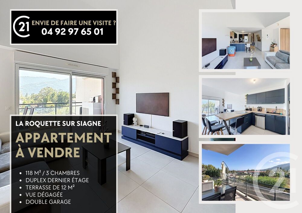 La Roquette-sur-Siagne Duplex 4 pièces en dernier étage....